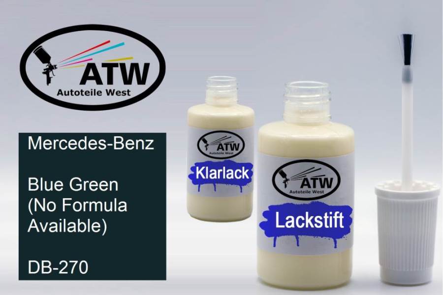 Mercedes-Benz, Blue Green (No Formula Available), DB-270: 20ml Lackstift + 20ml Klarlack - Set, von ATW Autoteile West.